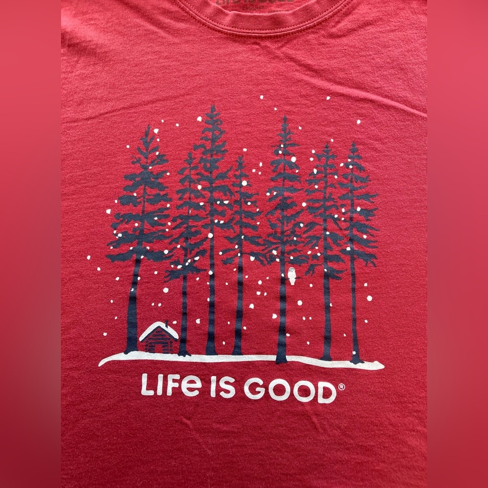 Life Is Good Mens Crusher Burgundy Red Long Sleeve Cotton Shirt, Size Large - Picture 2 of 9